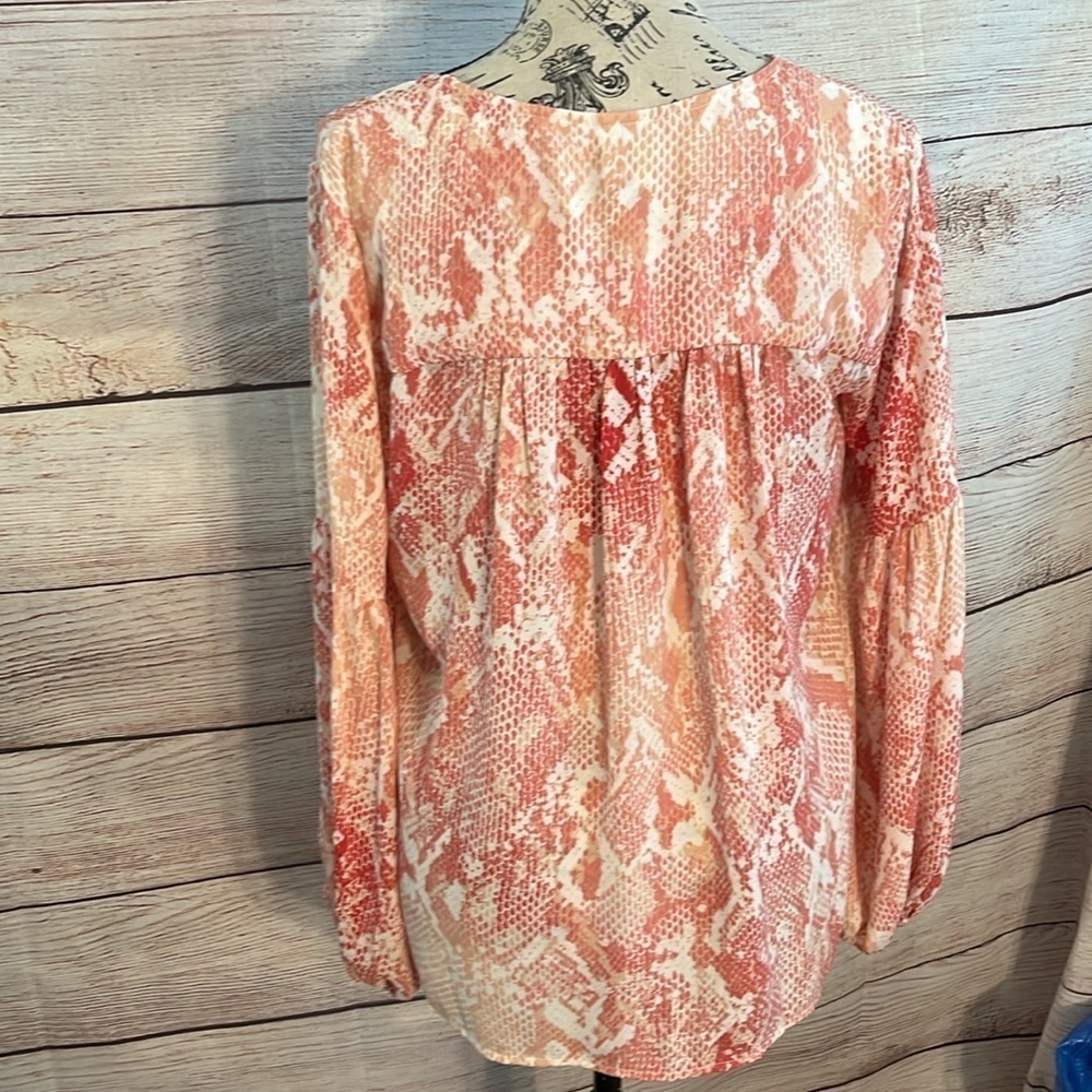 Cabi Bethany Blouse Snakeskin Python Print Pink P… - image 6